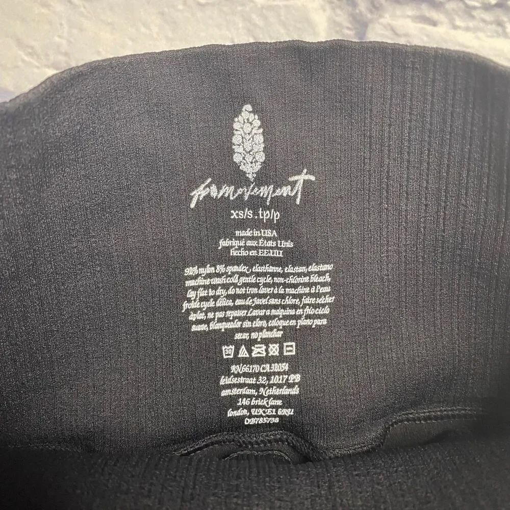 Free People Good Karma Leggings in Washed Black